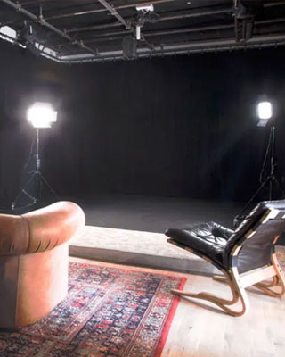 Espace de tournage éclairé